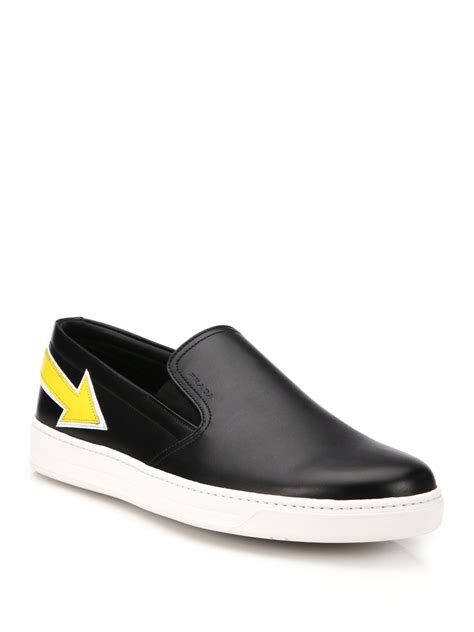 black low top prada sneakers|Prada slip on sneakers sale.